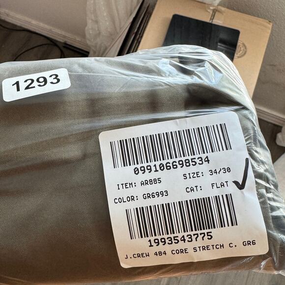 J.Crew 484 Slim-fit Stretch Chino Pants Mens 34x26 Catskill Green Twill Zip Fly - Picture 8 of 8